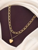 Lock me in your Heart - Golden Layered Statement Neckpiece