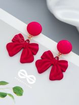 Take a Bow - Statement Earrings (Red)