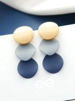 Layered Colourblocked Geometry - Statement Dangler Earrings