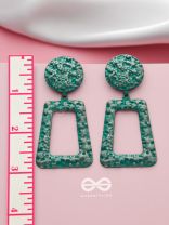 The Dazzling Diva- Classy Dangler Earrings (Teal Blue)