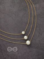 Tri-Pearl the Charm - Golden Multi-layered Neckpiece