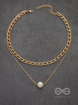 The Layered Elegance - Golden Pearl Multilayered Neckpiece