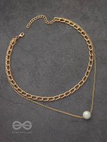 The Layered Elegance - Golden Pearl Multilayered Neckpiece