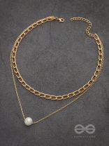 The Layered Elegance - Golden Pearl Multilayered Neckpiece