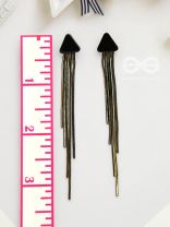 Dark Triad Cascades - Black Chain Dangler Earrings