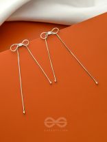 Spiffy Bowknots- Silver Dangler Earrings