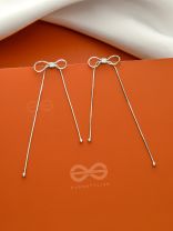 Spiffy Bowknots- Silver Dangler Earrings