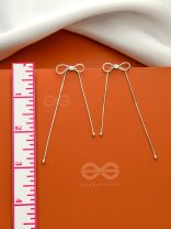 Spiffy Bowknots- Silver Dangler Earrings