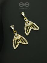 Sea Saga- Gem Stone and Rhinestones Studded Golden Earrings