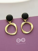 Raven Loops- Black and Golden Earrings