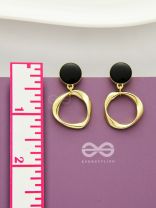 Raven Loops- Black and Golden Earrings
