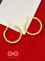 Intertwined Rims- Textured Golden Hoops