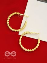 Intertwined Rims- Textured Golden Hoops