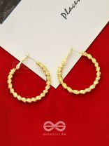 Intertwined Rims- Textured Golden Hoops