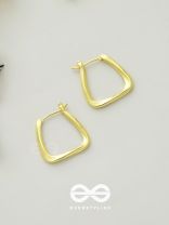 Sun-Kissed Squares- Geometrical Golden Earrings