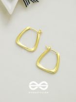 Sun-Kissed Squares- Geometrical Golden Earrings