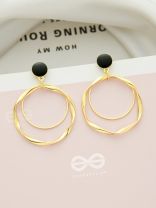 Full Circles- Black and Golden Earrings