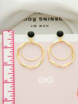 Full Circles- Black and Golden Earrings