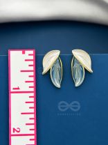 PETALS PANACHE- GOLDEN ENAMELLED EARRINGS (SKY BLUE)