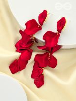 Drops of Crimson Lake- Red and Golden Dangler Earrings