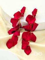 Drops of Crimson Lake- Red and Golden Dangler Earrings