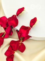 Drops of Crimson Lake- Red and Golden Dangler Earrings