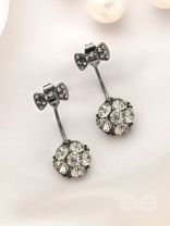 Black Violas- Black Crystal Earrings