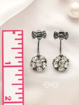 Black Violas- Black Crystal Earrings