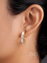The Crooked Charm- Golden Rhinestones Earrings