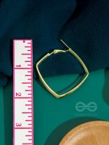 Fair n Square- Elegant Golden Hoops