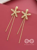 THE BLOOMINGDALE- STATEMENT GOLDEN Rhinestones  EARRINGS