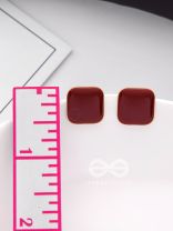 Call It Square - Maroon AND GOLDEN EARRINGS