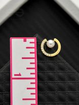 The Lunar Halo- Golden Pearl Earrings