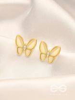 The Butterfly Effect- White and Golden Earrings