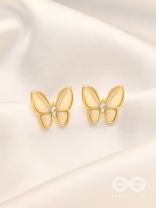 The Butterfly Effect- White and Golden Earrings