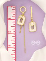 Bottom-Up- White and Golden Earrings