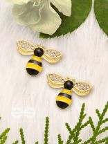 The Busy Bee- Golden Rhinestones Earrings 