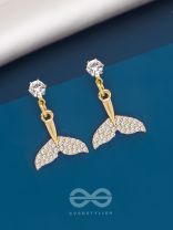 The Sea Nymph- Golden Rhinestones Earrings