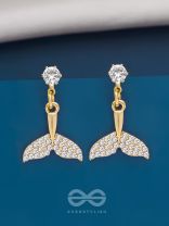 The Sea Nymph- Golden Rhinestones Earrings