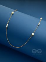 Pearls n Pebbles - Golden Pearl Necklace