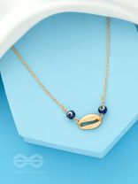 Shell-Eyed -  Evil Eye Stone Golden Necklace