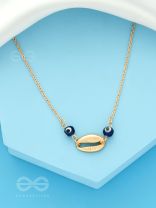Shell-Eyed -  Evil Eye Stone Golden Necklace