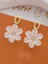 The Spring Blossom- White and Golden Earrings