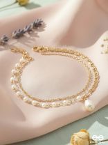 Pearlbound- Double Layer Golden Pearl Anklet