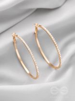 The Ring of Light- Golden Rhinestone Hoop Earrings