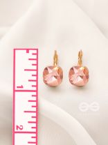 The Ice Cube- Crystal Golden Earrings (Rust)