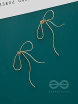 The Spider Bow- Statement Golden Earrings