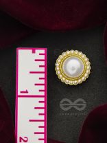 The Orb of Night- White and Golden Pearl Earrings