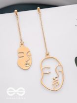 Face to Face- Ornate Golden Earrings