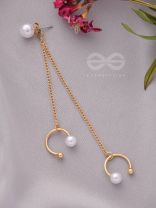 The Flipped Smile- Golden Pearl Ear Cuff (Single Ear)